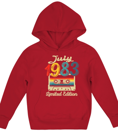 Vintage July 1983 Cassette Tape 38th Birthday Kids Hoodie