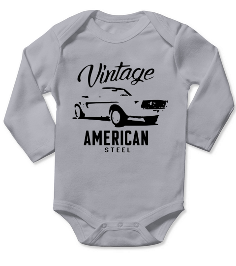 Vintage Mustang Long Sleeve Baby One-Piece