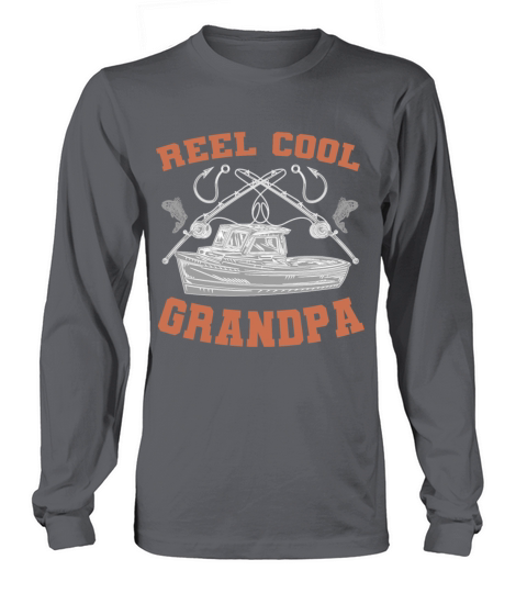 Funny Fishing Decals Gifts Reel Cool Grandpa Fathe Men's Long Sleeve