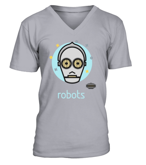 robot robots head space future nerd gamer coder pc Men's V-Neck T-shirt