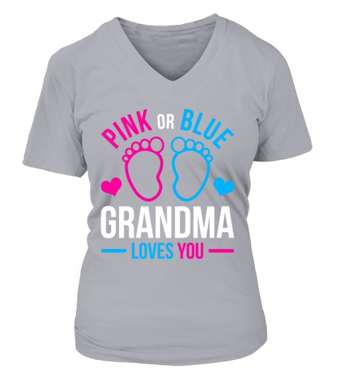 Pink or blue grandma loves you Women's V-Neck T-shirt