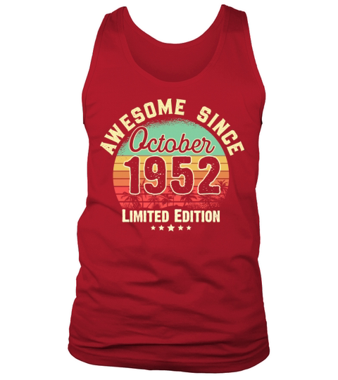 October 1952 69th Year Old Birthday Gift Retro Men's Tank Top