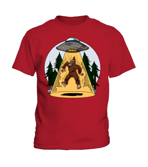 Bigfoot Alien Abduction Kids T-Shirt