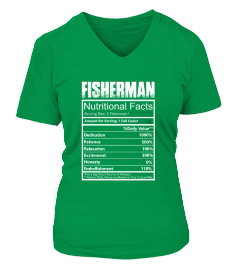 Fisher - Nutritional facts of fisherman t-shirt Women's V-Neck T-shirt