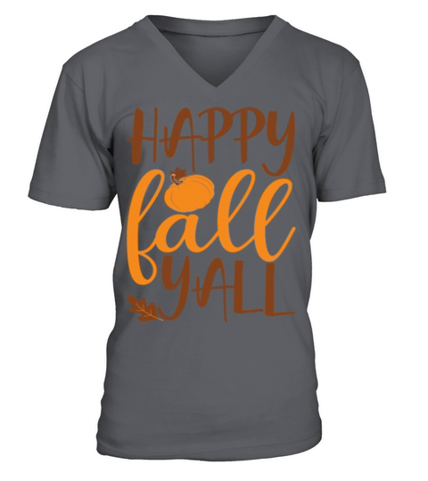 Happy Fall y all with acorn leaf Men's V-Neck T-shirt