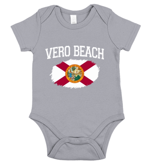 Vero Beach Fl Florida Flag Vintage Usa Sports Men Short Sleeve Baby One-Piece