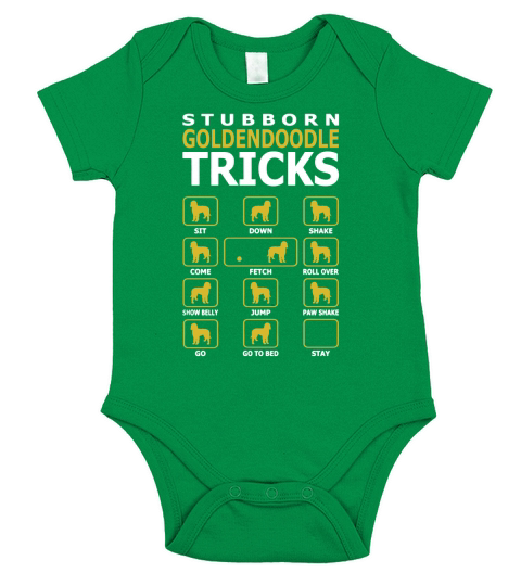 Stubborn Goldendoodle Trick Tshirt Short Sleeve Baby One-Piece