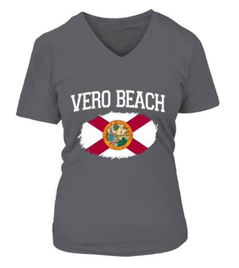 Vero Beach Fl Florida Flag Vintage Usa Sports Men Women's V-Neck T-shirt