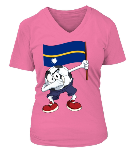 Nauru Dabbing Soccer Ball Women's V-Neck T-shirt
