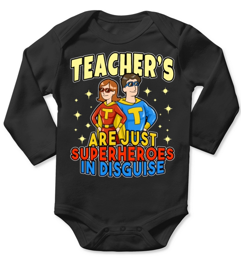 Superheroes School Teacher Hero Students Gift Long Sleeve Baby One-Piece