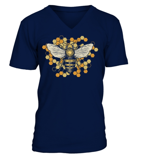 Cute Bee Honeycomb Nature Beekeeper Art Men's V-Neck T-shirt