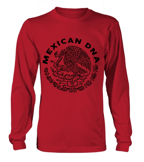mexican DNA country black and white shirt dark sou Women's Long Sleeve