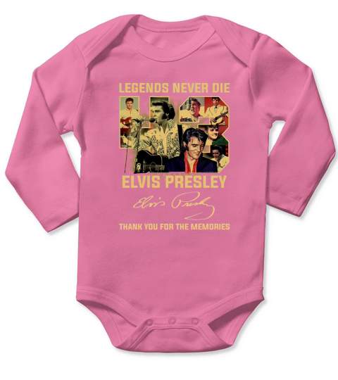 Legends Never Die Elvis Presley Thank You For The Memories Signature Long Sleeve Baby One-Piece