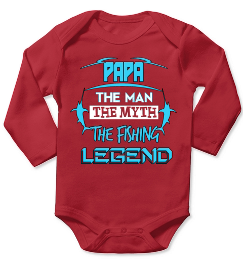 Papa The Fishing Legend Grandpa Fisher Gift Long Sleeve Baby One-Piece