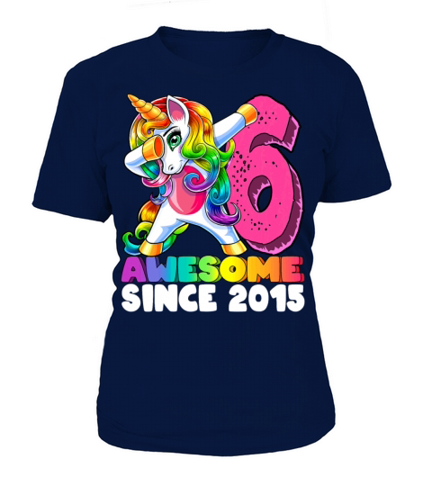 Awesome Since 2015 Dabbing Unicorn 6th Birthday Women's T-Shirt