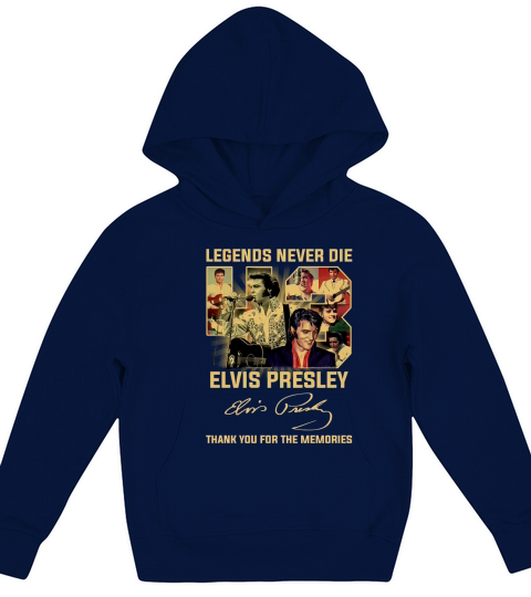 Legends Never Die Elvis Presley Thank You For The Memories Signature Kids Hoodie