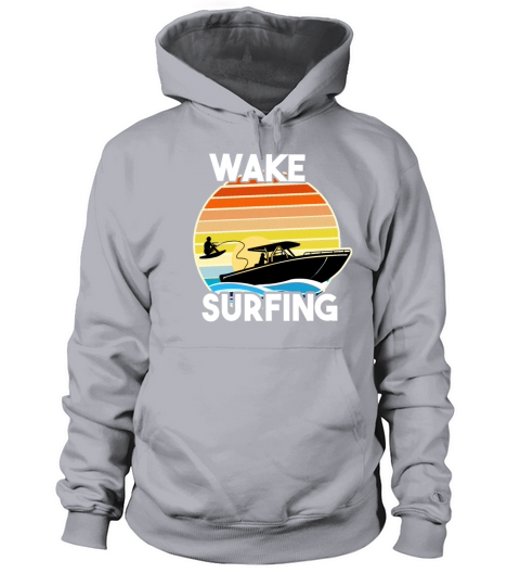 Retro Wake Surfing Gift Print Vintage Boat Lake Men's Hoodie