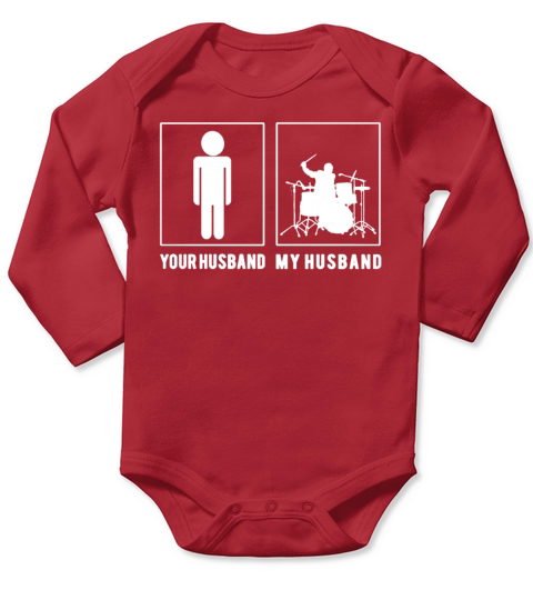 My Drummer Husband Shirt Long Sleeve Baby One-Piece