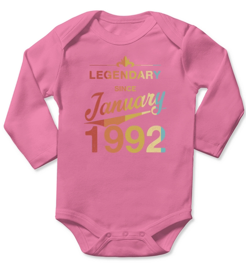 30th Birthday 30 Year Old Born January 1992 Gift Long Sleeve Baby One-Piece