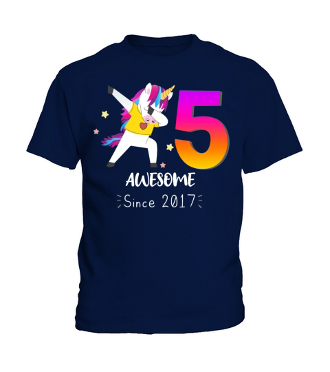 5 Years Old Unicorn Flossing Kids T-Shirt