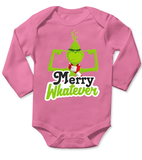 Grinch Christmas Merry Whatever Long Sleeve Baby One-Piece