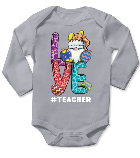 Teacher Gnome Bunny Easter Day Easter Sunday Long Sleeve Baby One-Piece