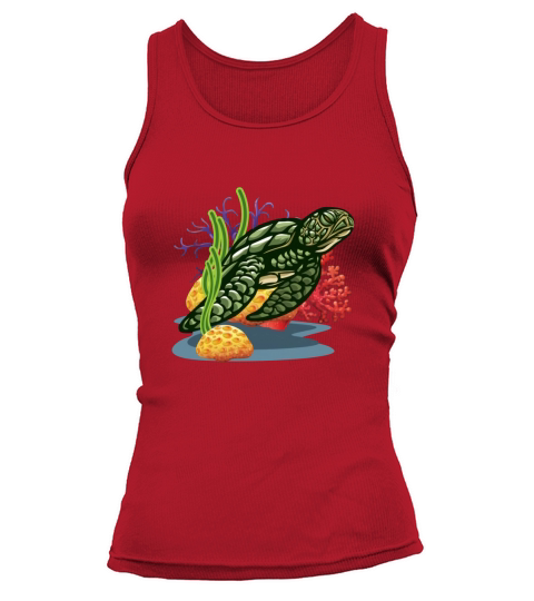 Sea Turtle Marine Ocean Wildlife Nature Animal Coral Reef Tank top Woman