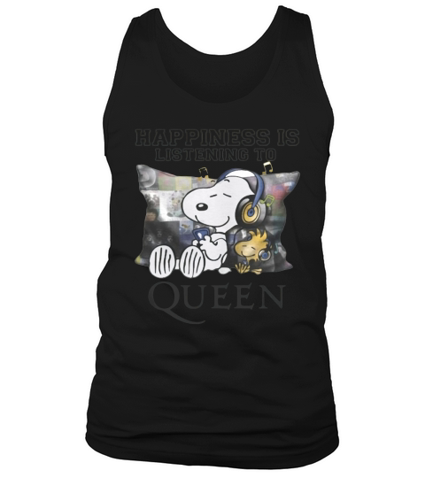 Snoopy und Woodstock Glück hört Königin T-Shirt Tank Top Unisex