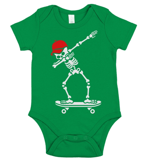 Dab dabbing skeleton skateboard skater Short Sleeve Baby One-Piece
