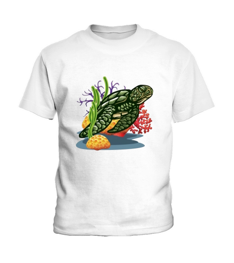 Sea Turtle Marine Ocean Wildlife Nature Animal Coral Reef Kids T-Shirt