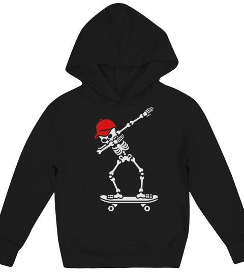 Dab dabbing skeleton skateboard skater Kids Hoodie