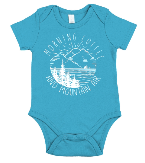Camping Hiking Morning Coffee Mountain Air Short Sleeve Baby One-Piece