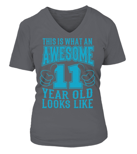 THIS IS WHAT AN AWESOME 11 YEAR OLD 11th Birthday Women's V-Neck T-shirt