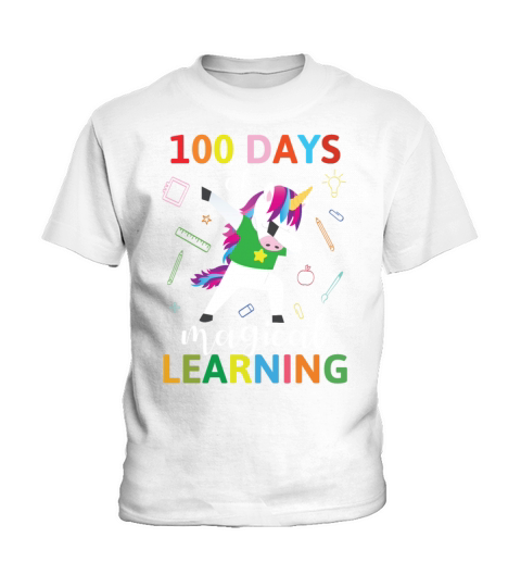 100th Day of School Unicorn Girls 100 Days of Scho Kids T-Shirt