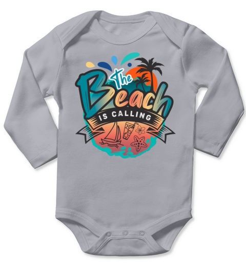The Beach Is Calling Long Sleeve Baby One-Piece