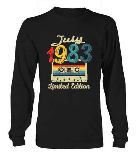 Vintage July 1983 Cassette Tape 38th Birthday Men's Long Sleeve
