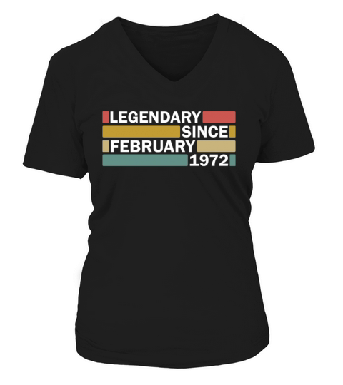 50th birthday February vintage 1972 gift idea V-neck T-Shirt Woman