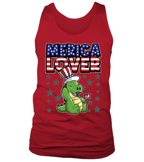 Merica Lover Happy 4th of July Alligator USA Men's Tank Top