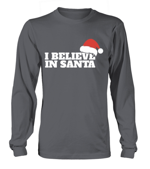 I Believe in Santa Claus Red Hat Christmas Holiday Women's Long Sleeve