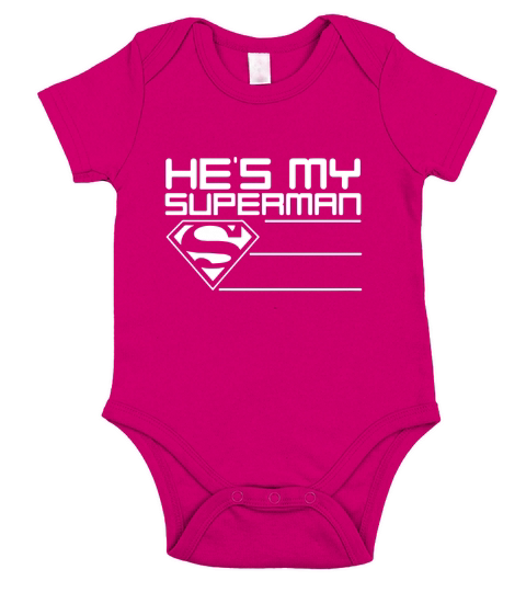 HES MY SUPERMAN_COLLECTIONS Short Sleeve Baby One-Piece