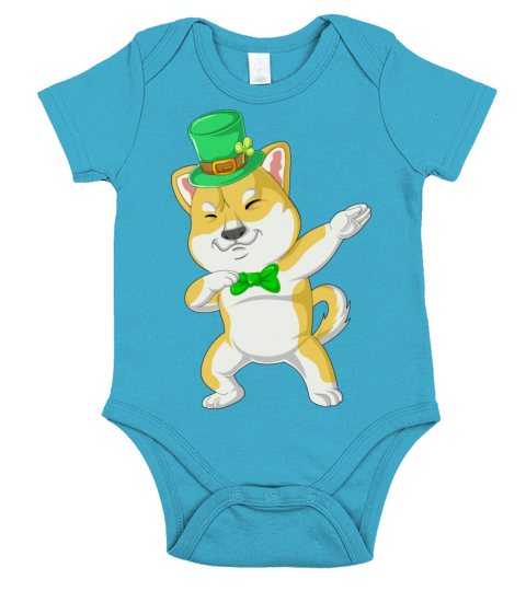 dabbing shiba inu st patricks day Short Sleeve Baby One-Piece
