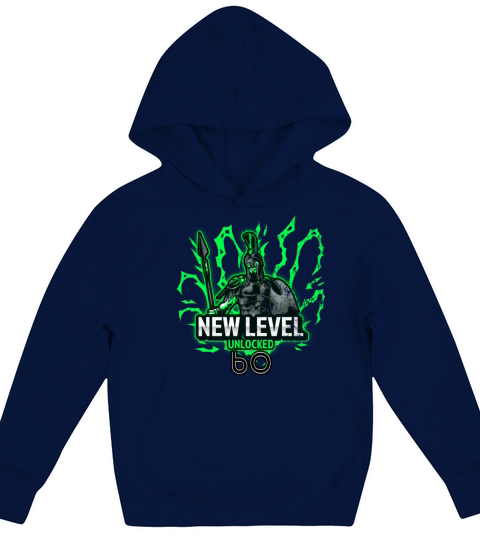 Level 60 UNLOCKED Birthday Video Game Style for Ga Kids Hoodie