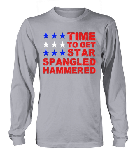 Star Spangled Hammered Red White Blue Women's Long Sleeve