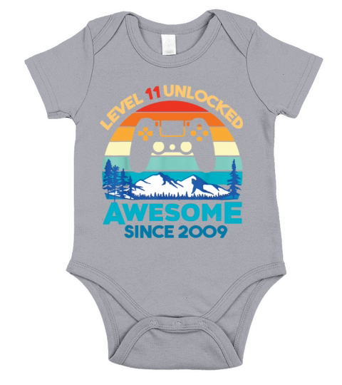 Unlocked Birthday 11 Years Old Awesome Since 2009 Short Sleeve Baby One-Piece