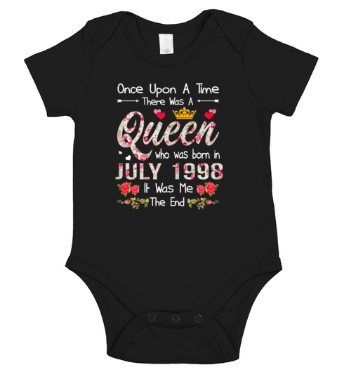 Womens Girls 21st Birthday Queen July 1998 Shirt Short Sleeve Baby One-Piece