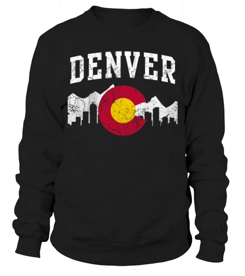 Colorado Flag Skyline Denver Men's Sweatshirt