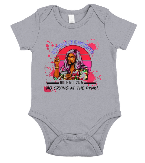 Uncle Clifford Rule No 24 5 No Crying At The Pink Vintage Short Sleeve Baby One-Piece