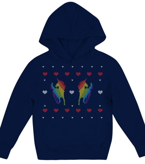 Rainbow Unicorn Ugly Sweater LGBT Kids Hoodie