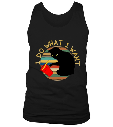 Cat I Do What I Want Retro Vintage Sunset shirt Tank Top Unisex
