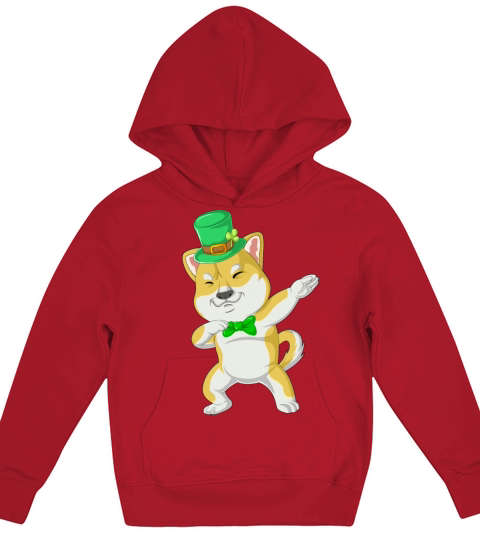 dabbing shiba inu st patricks day Kids Hoodie